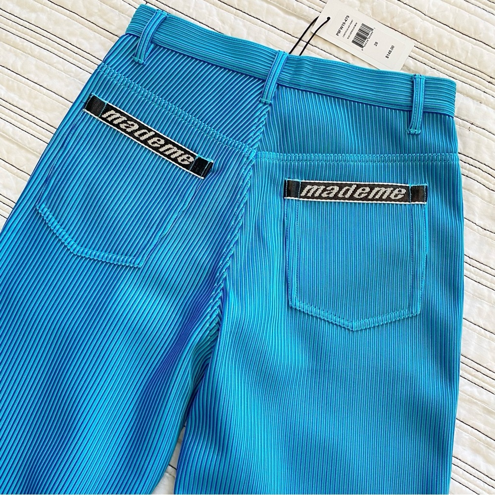NWT MadeMe New York Lenticular Mesh Pants in Electric Blue size 28